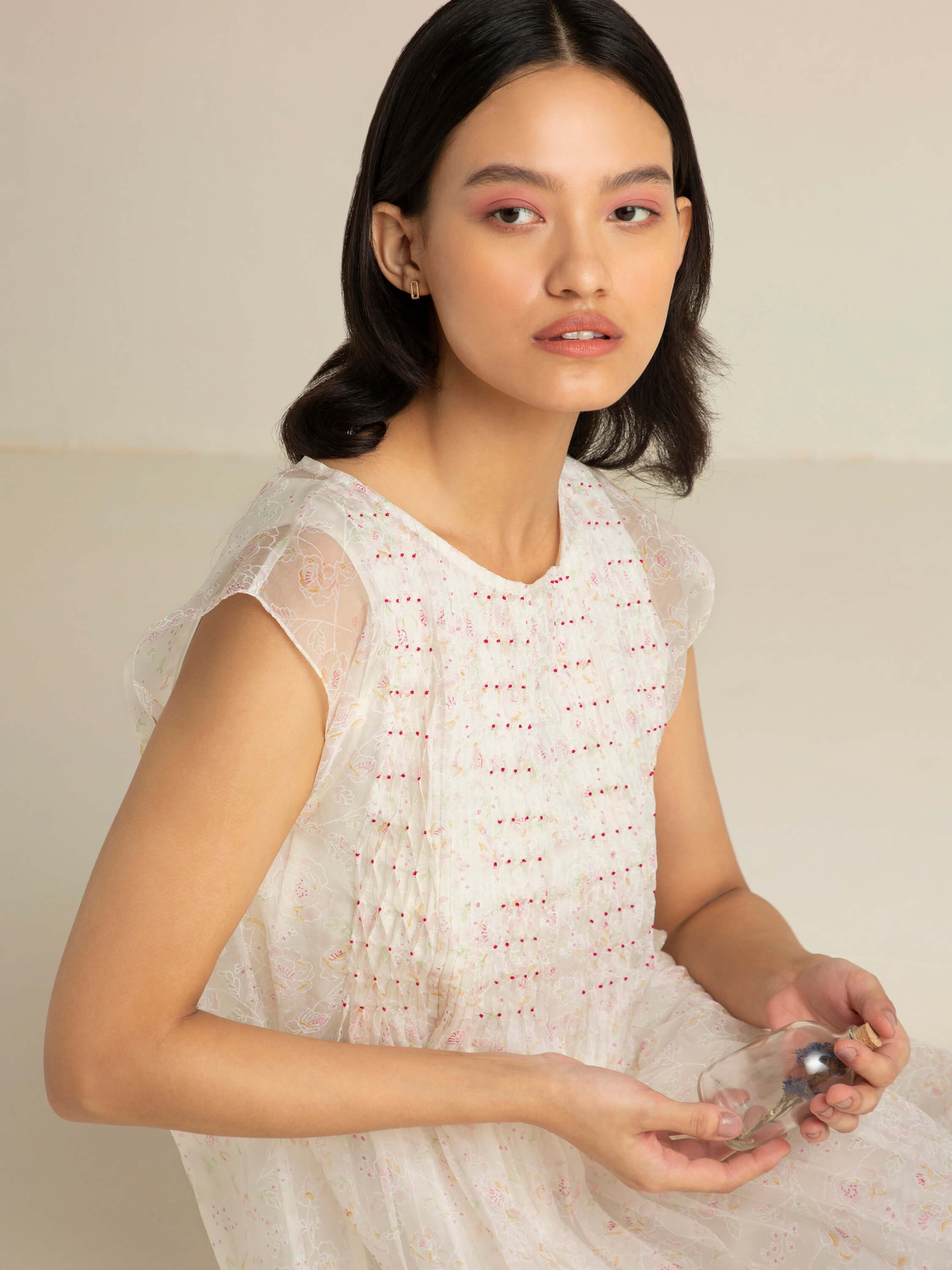 Faded Rose Organza Midi Dress - Image 6