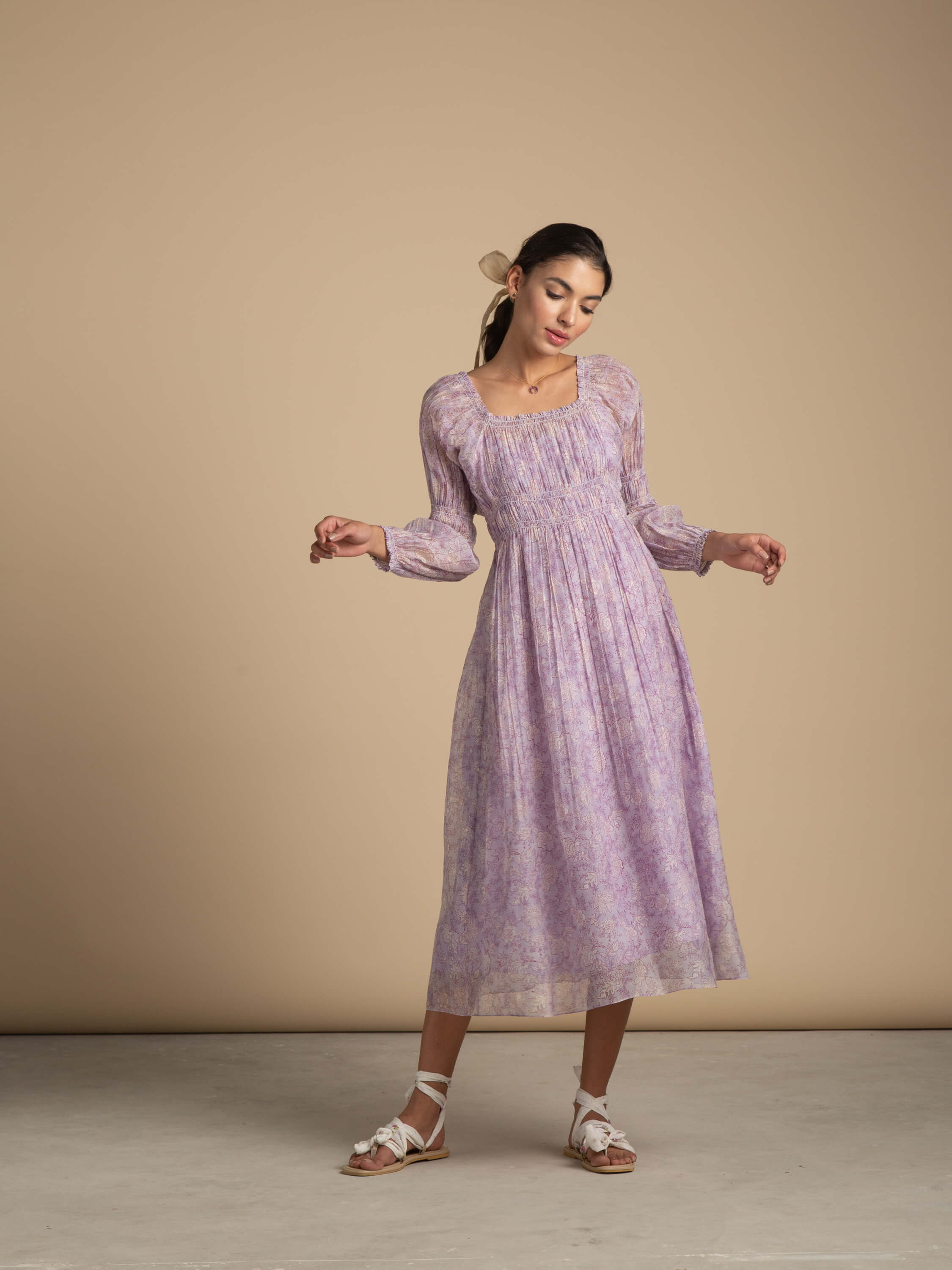 Lilac Jardin Dress - BunaStudio