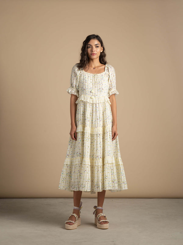 Lovelorn Ruffle Midi Dress - BunaStudio