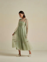 Matcha Swirl Organza Dress - BunaStudio