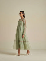Matcha Swirl Organza Dress - BunaStudio