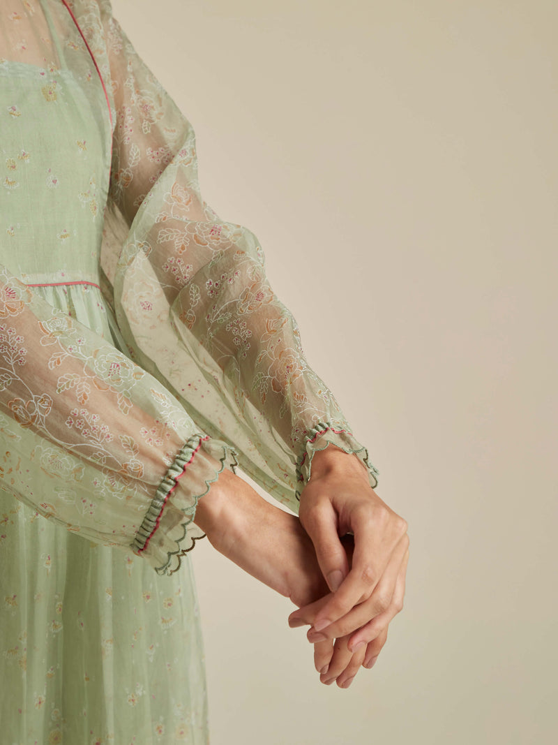 Matcha Swirl Organza Dress - BunaStudio