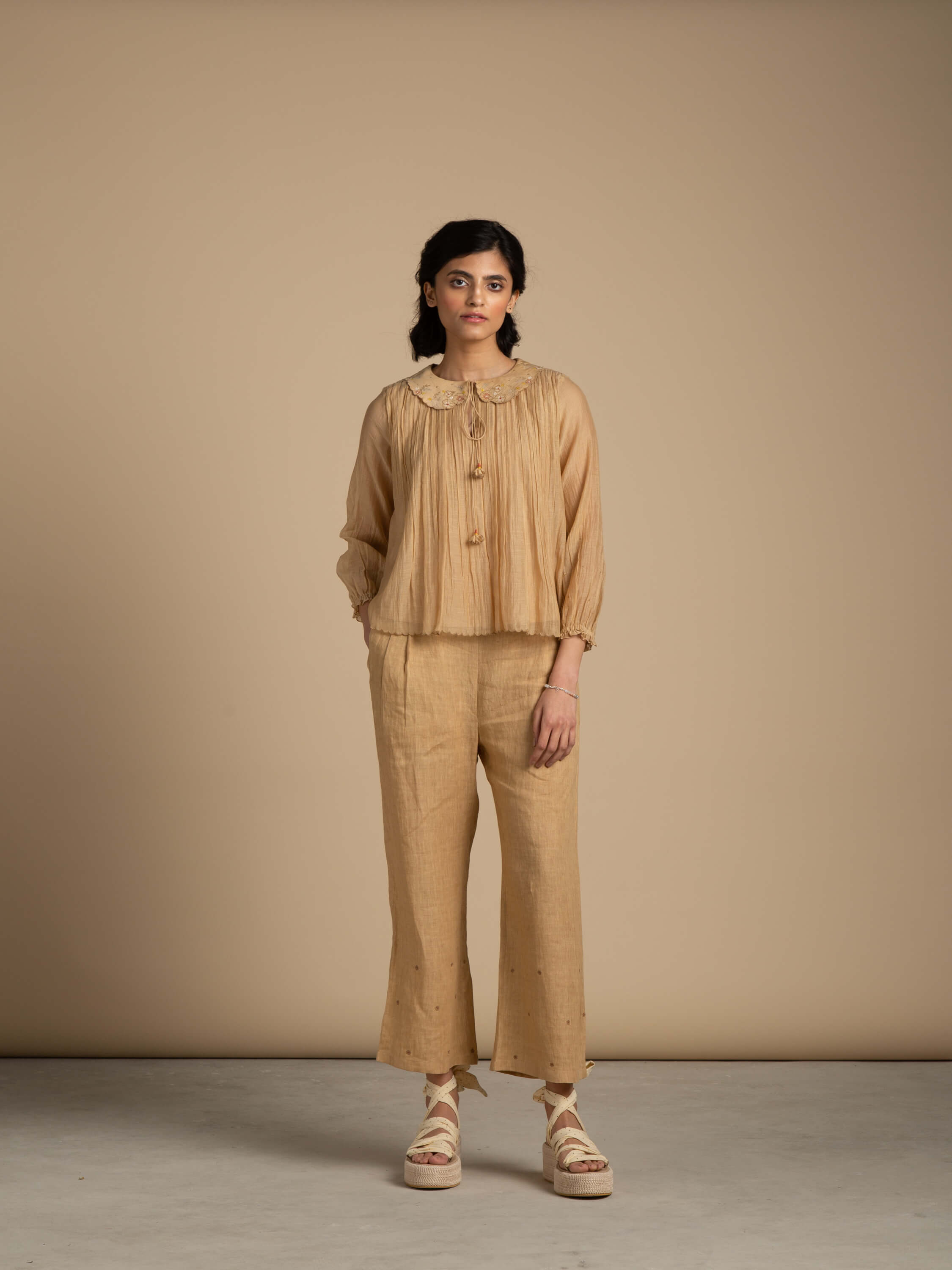 Milk Tea Linen Pants - BunaStudio