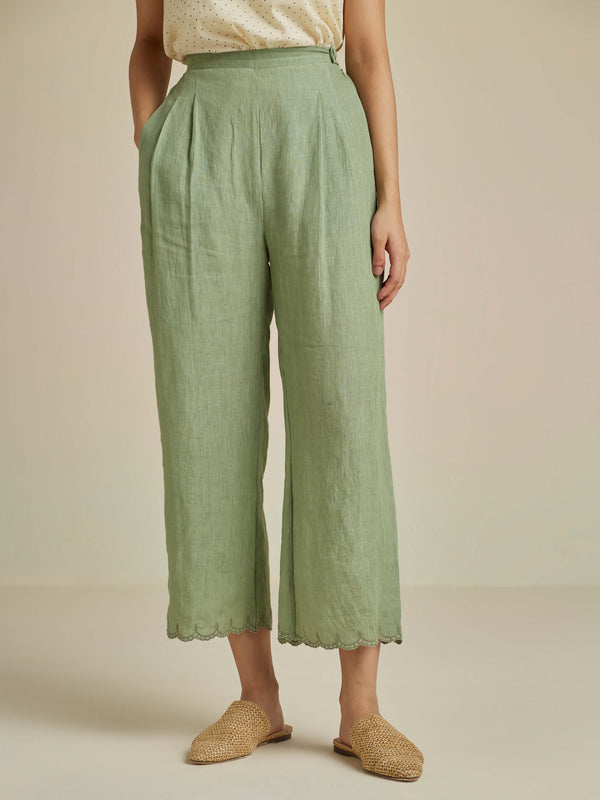 Moss Linen Pants - BunaStudio