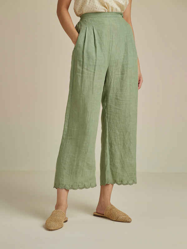 Moss Linen Pants - BunaStudio