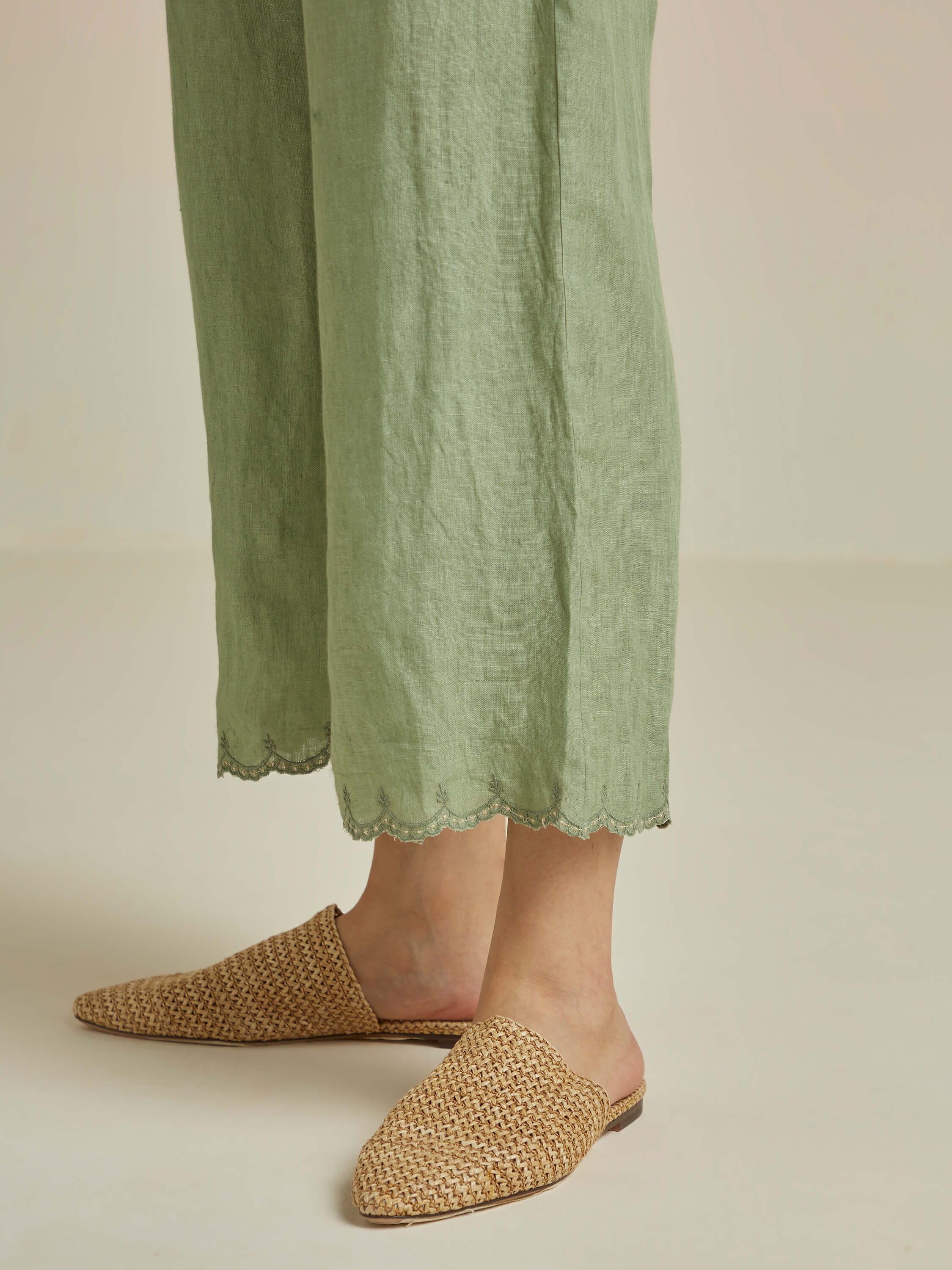 Moss Linen Pants - BunaStudio