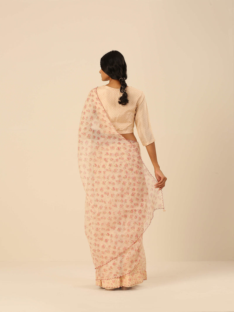 Peaches and Plums Saree