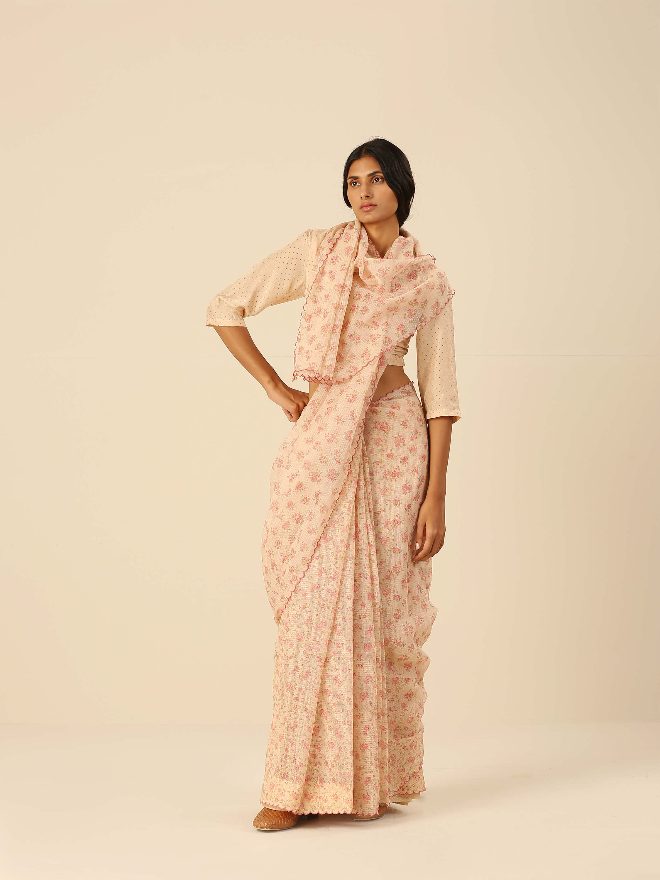 Peaches And Plums Saree - Image 5