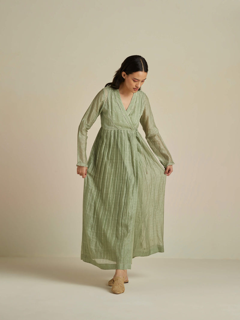 Sage Angarakha Maxi Dress - BunaStudio