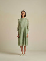 Seafoam Mandarin Collar Dress - BunaStudio