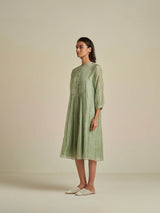 Seafoam Mandarin Collar Dress - BunaStudio