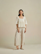 Silver Inlay Linen Pants - BunaStudio