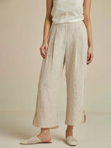 Silver Inlay Linen Pants - BunaStudio