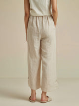 Silver Inlay Linen Pants - BunaStudio