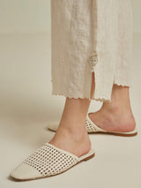 Silver Inlay Linen Pants - BunaStudio