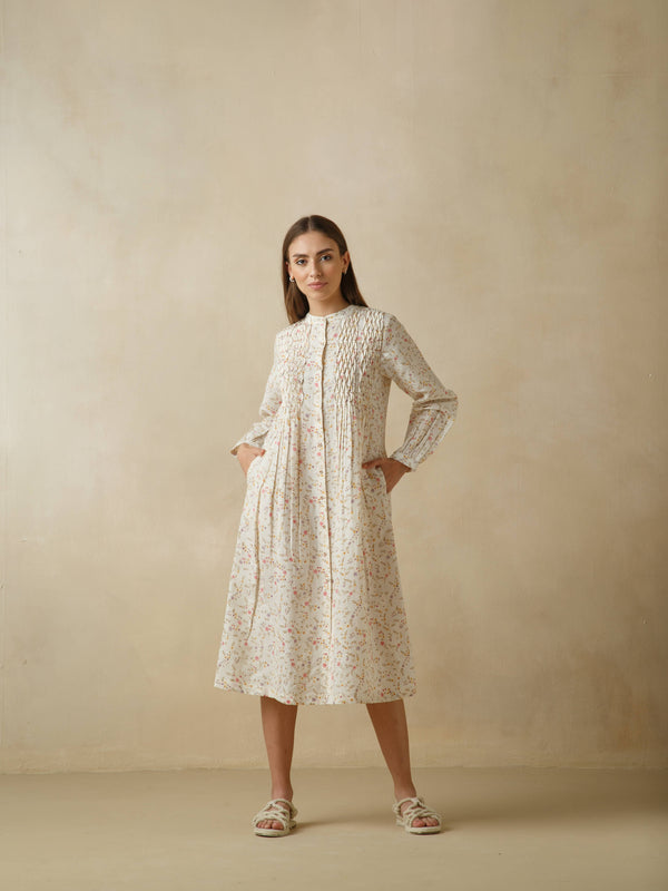 Smock Linen Shirt Dress