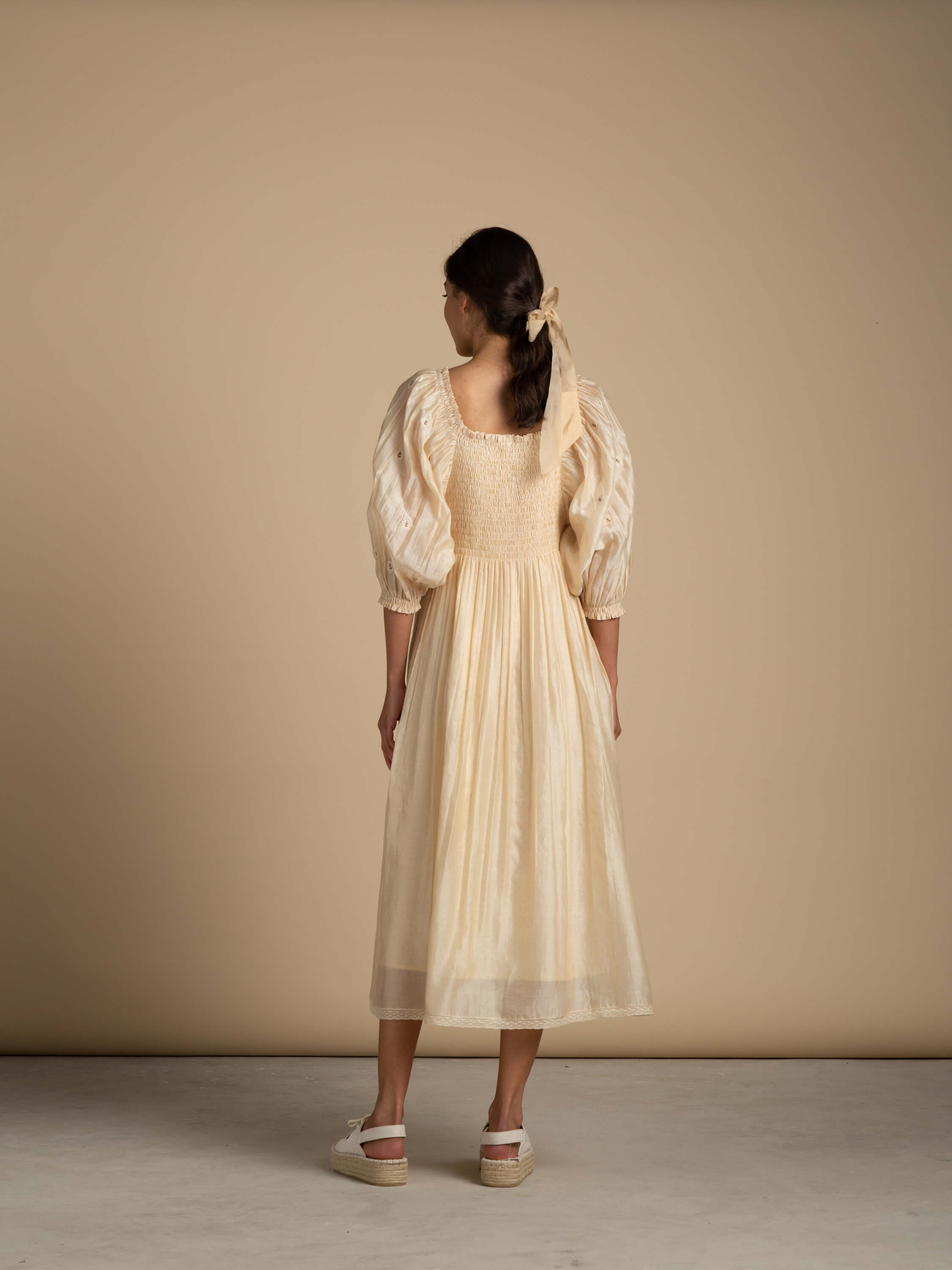 Stay A While Peasant Dress - BunaStudio