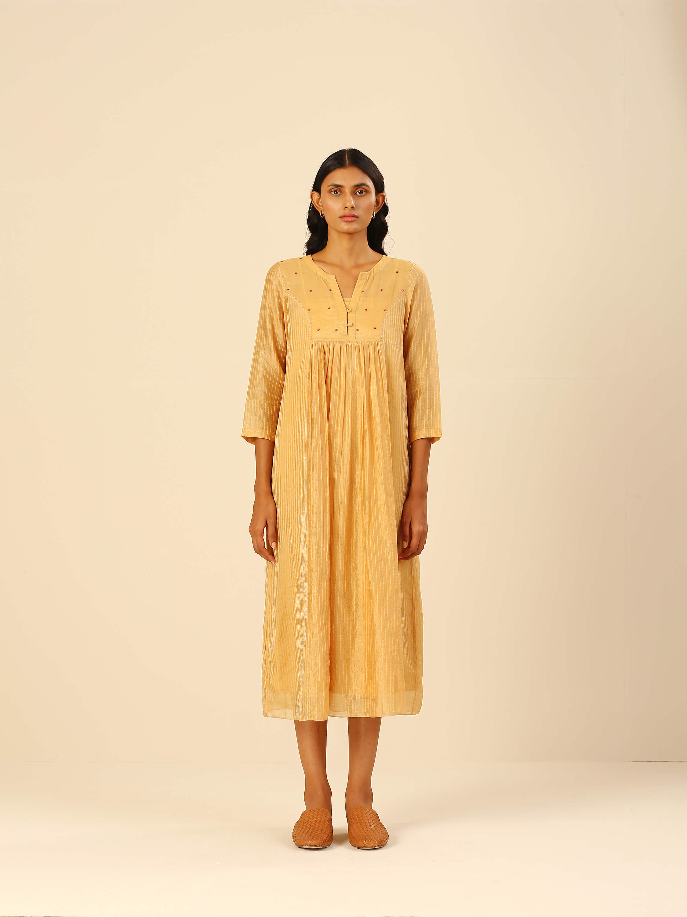 Sunflower Gathered Midi Dress - Image 3