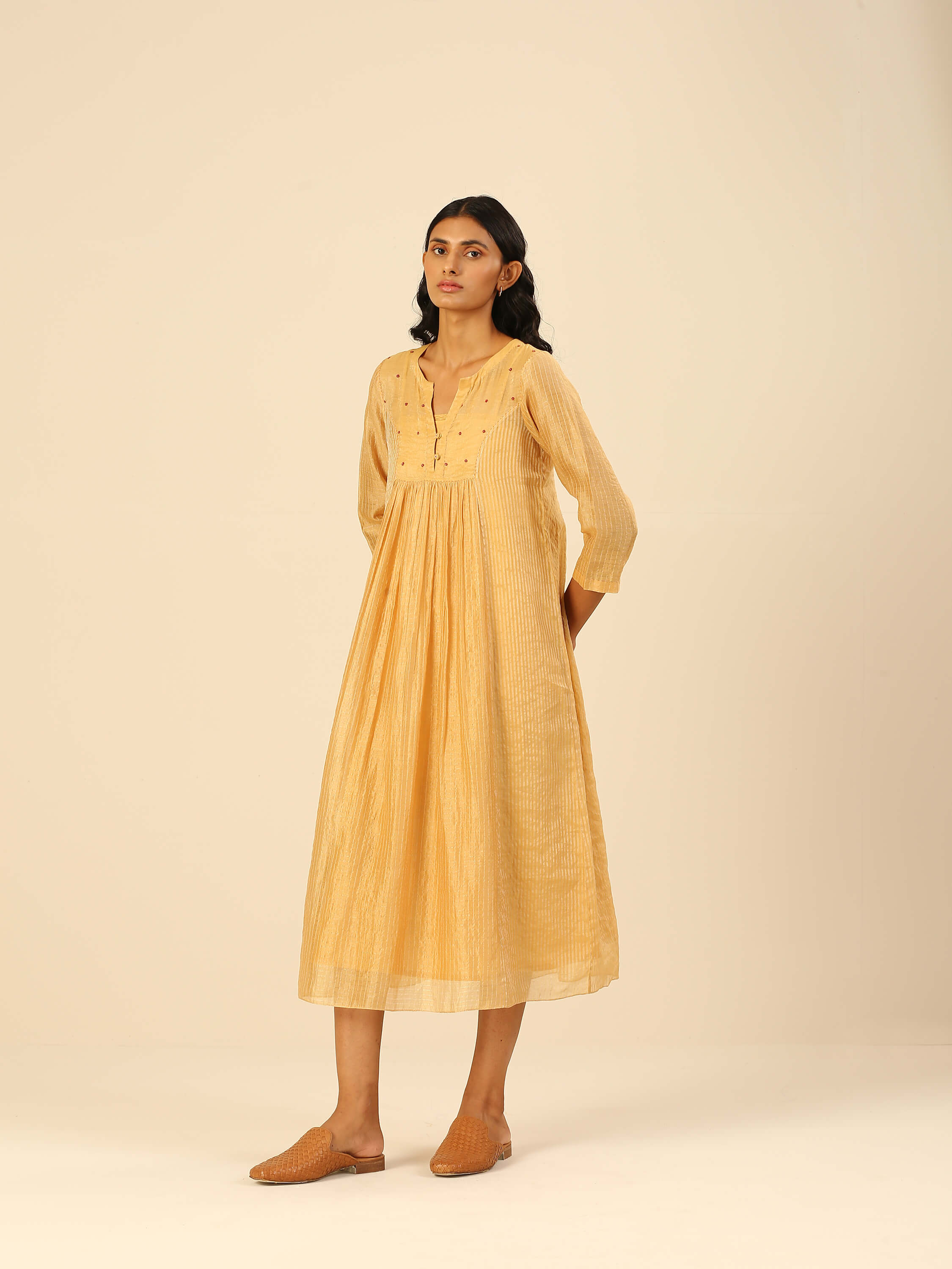 Sunflower Gathered Midi Dress - Image 4