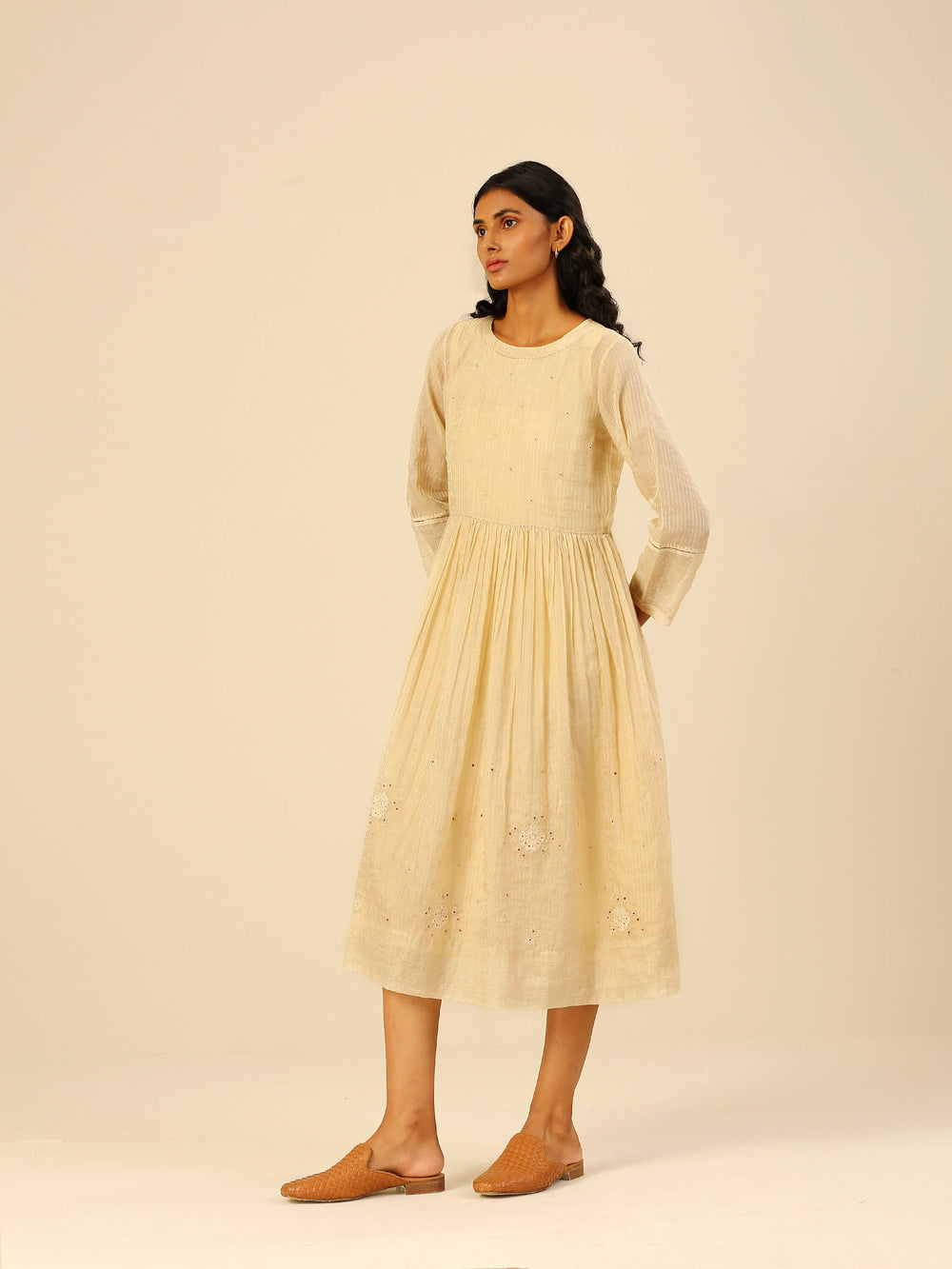 PROTECTING MY PEACE WOVEN MIDI DRESS