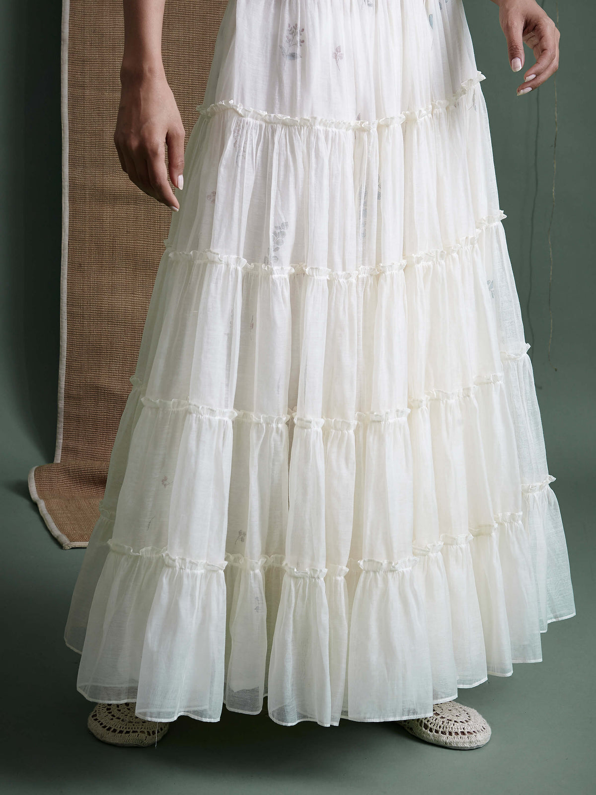 Float Ruffle Tiered Handblock Skirt | Buna Studio