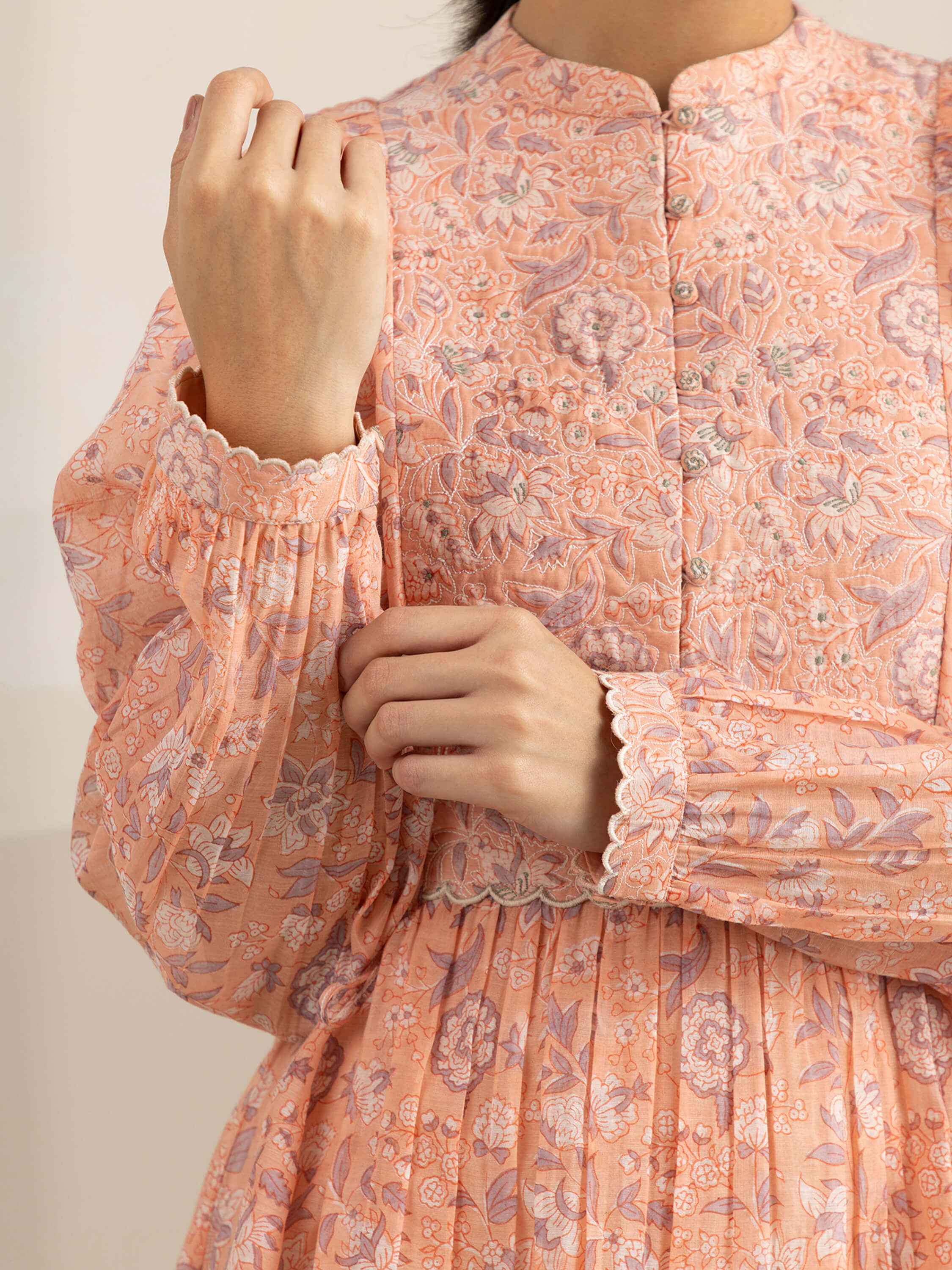 Juliet Peach Midi Dress - Image 7