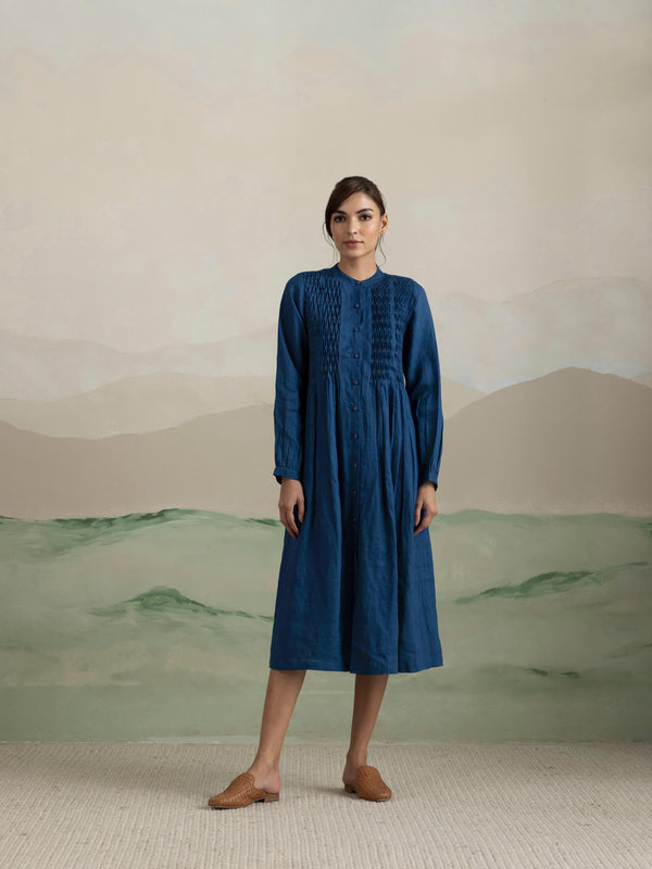 Blue Creek Smock Linen Dress