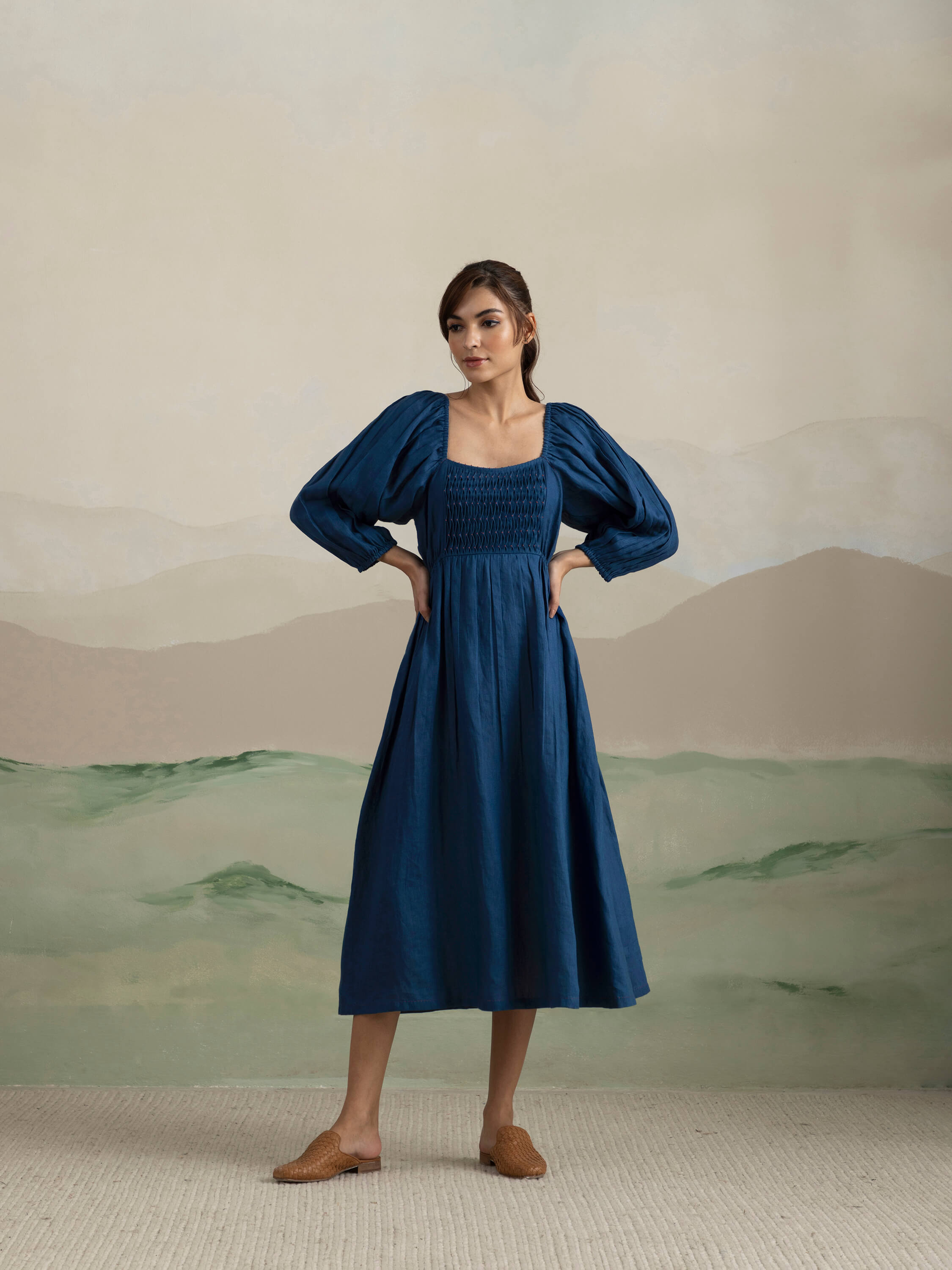 Borage Heritage Dress | Handwoven Linen | Buna Studio – BunaStudio