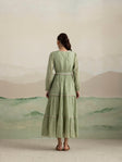 Pleated Kiwi Maxi Dress