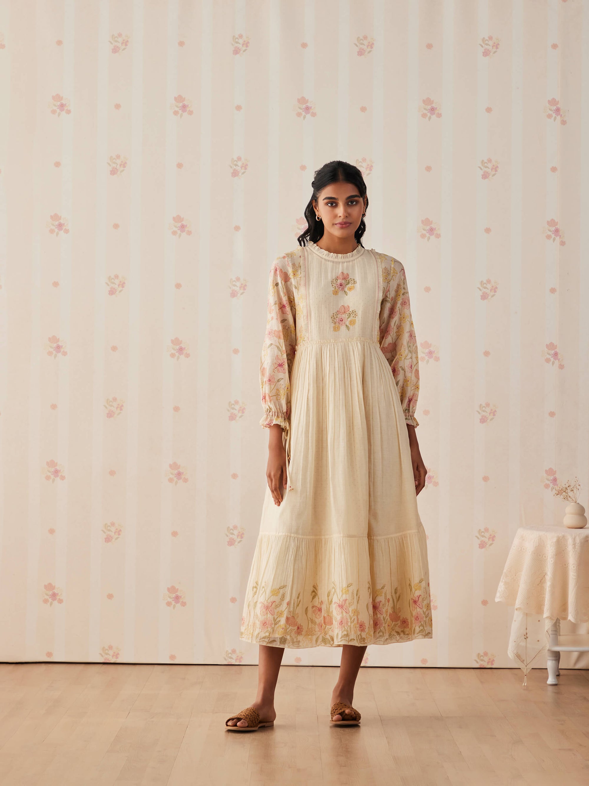Royal Bouquet Midi Dress