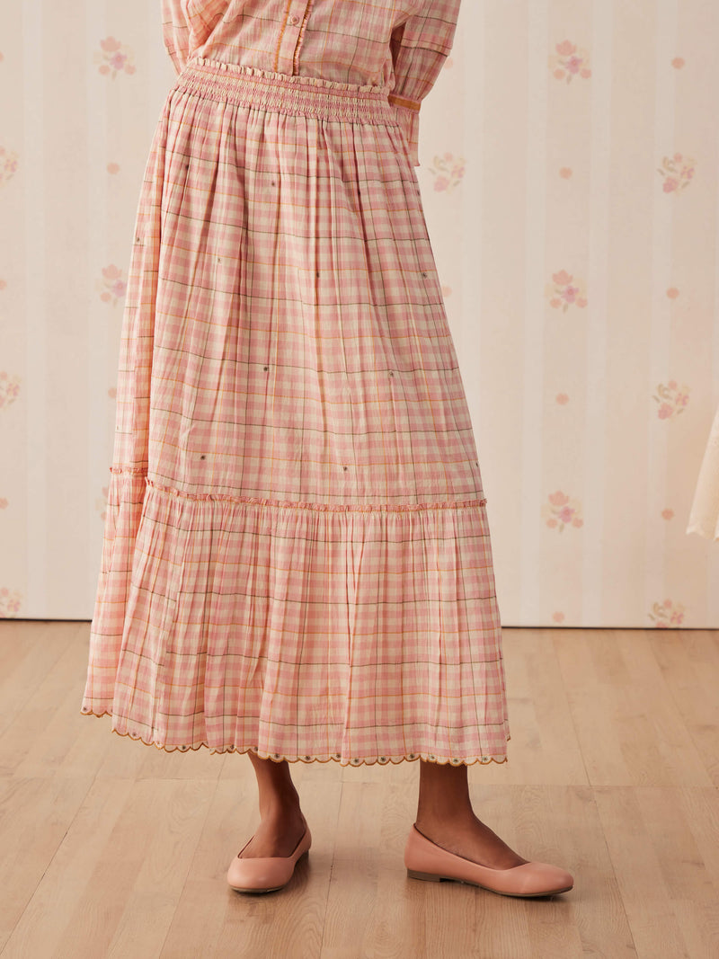 Blush Gingham Skirt