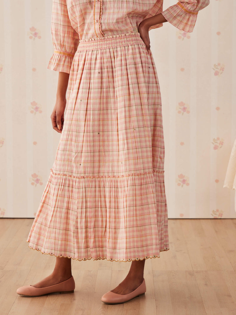 Blush Gingham Skirt