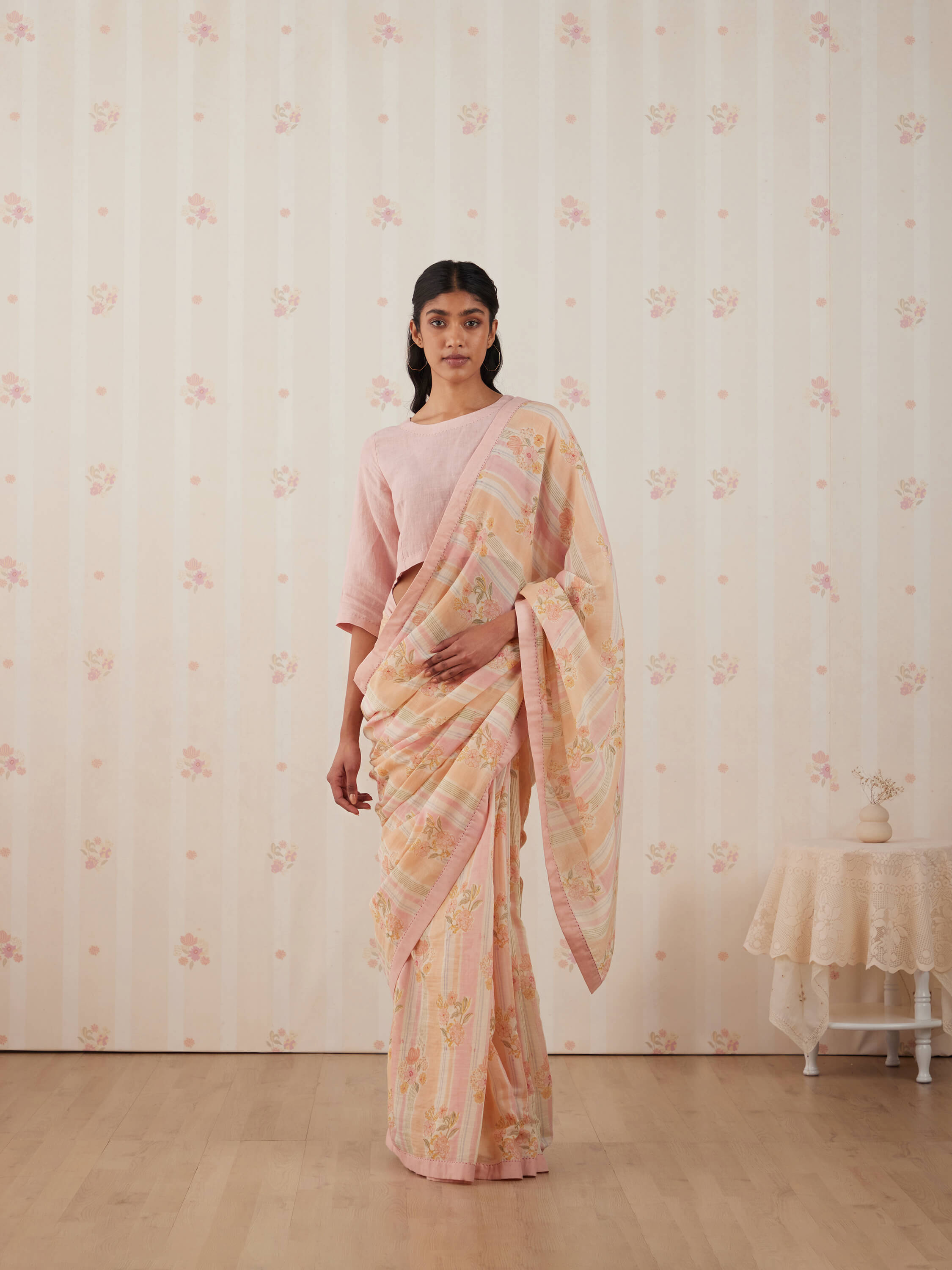 Peach Duet Saree - Image 2