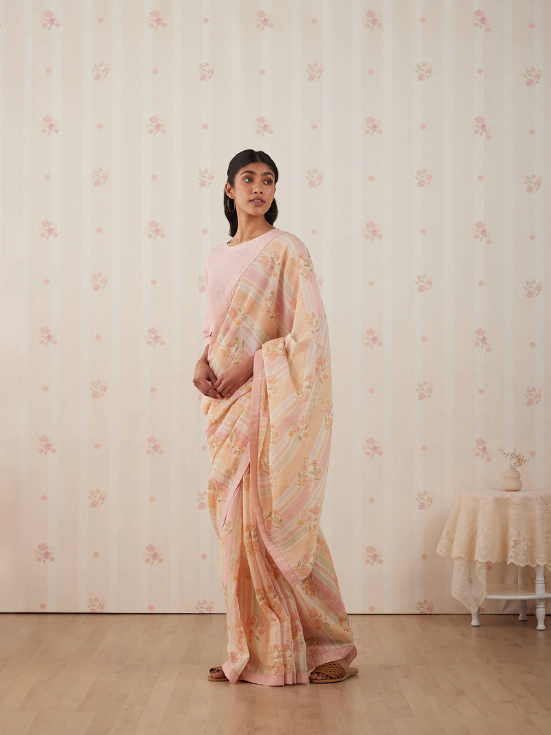 Peach Duet Saree